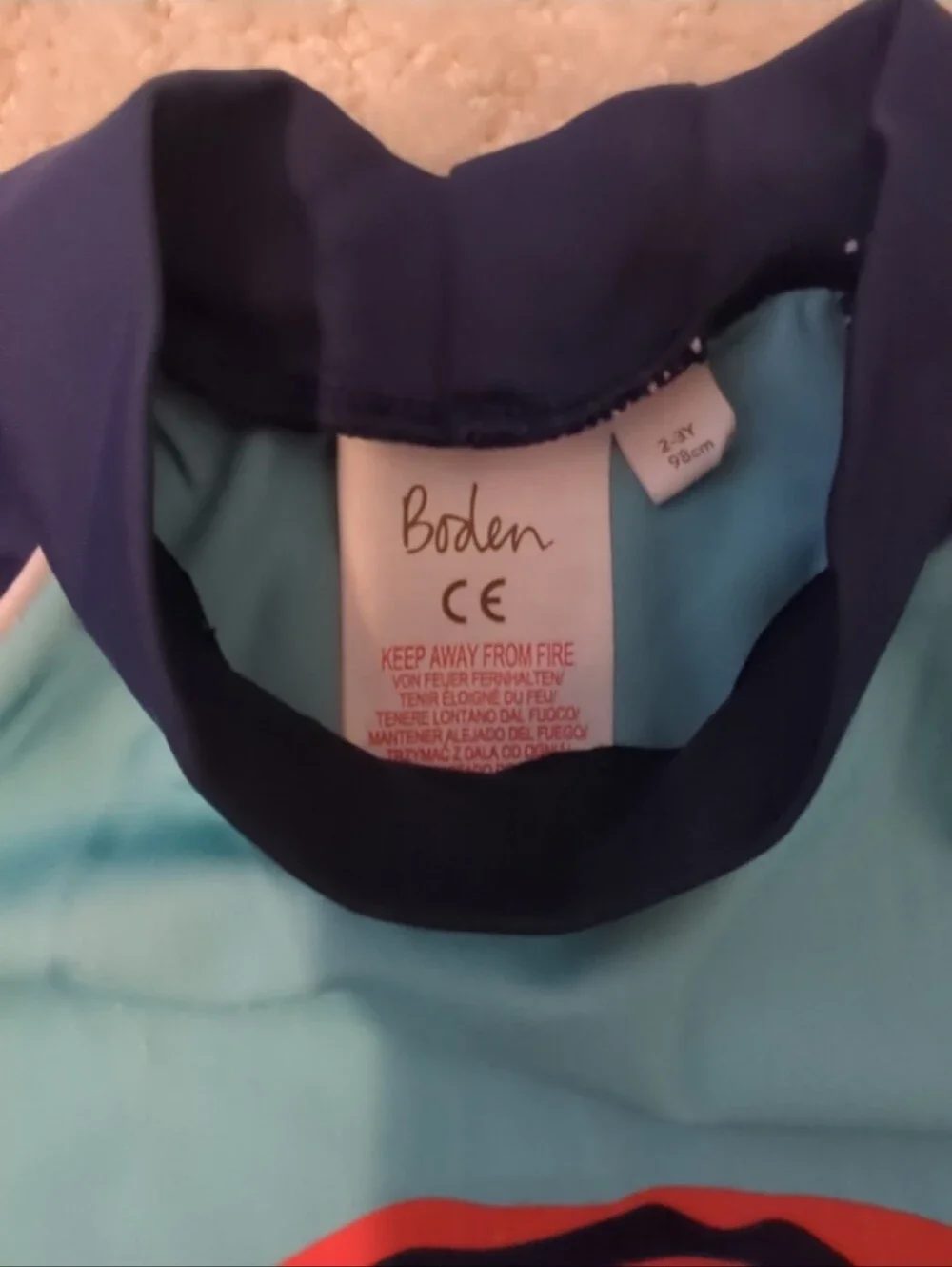 Boden Navy, Coral & Teal Tiger Rashguard Swim Set